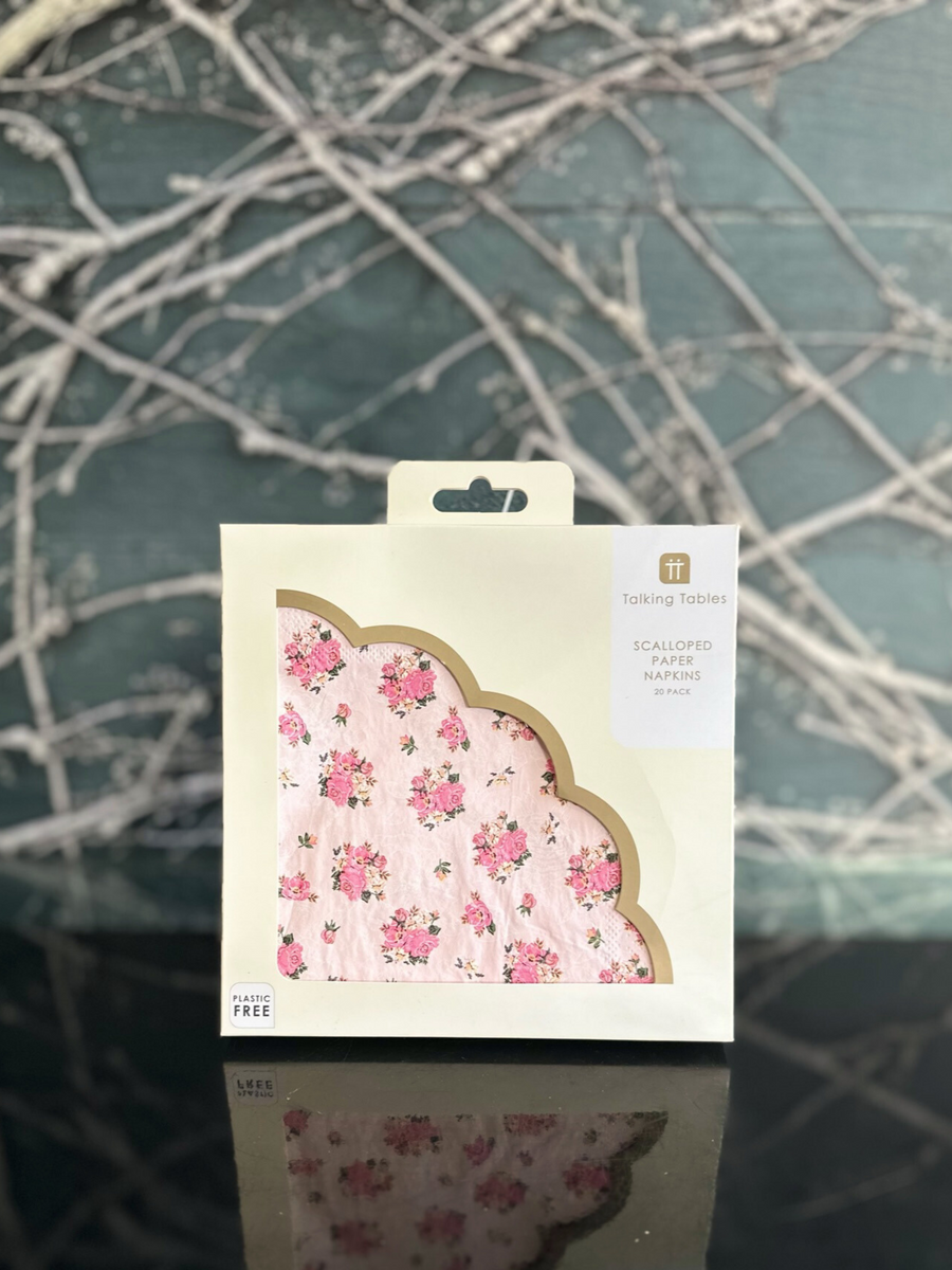 Truly Scrumptious Scalloped Paper Napkins 20pk-Local NZ Florist -The Wild Rose | Nationwide delivery, Free for orders over $100 | Flower Delivery Auckland