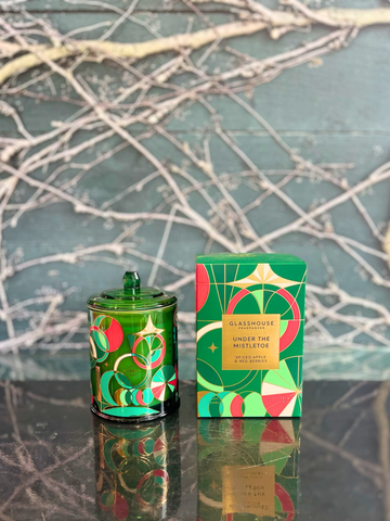 Glasshouse Christmas Under The Mistletoe 380g candle-Local NZ Florist -The Wild Rose | Nationwide delivery, Free for orders over $100 | Flower Delivery Auckland