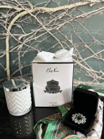 Côte Noire Herringbone Candle Scarf Set - Belle Epoque-Local NZ Florist -The Wild Rose | Nationwide delivery, Free for orders over $100 | Flower Delivery Auckland