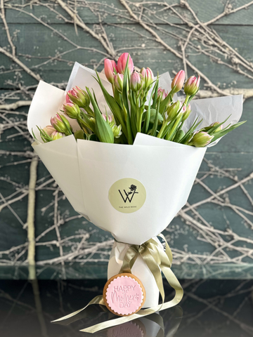 Tulip Enchantment Bouquet With Free Cookie-Local NZ Florist -The Wild Rose | Nationwide delivery, Free for orders over $100 | Flower Delivery Auckland