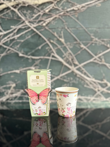 Truly Fairy Paper cups with butterfly trimm pk12-Local NZ Florist -The Wild Rose | Nationwide delivery, Free for orders over $100 | Flower Delivery Auckland