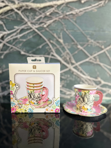 Truly Alice Cup Set & Saucers Pack of 12-Local NZ Florist -The Wild Rose | Nationwide delivery, Free for orders over $100 | Flower Delivery Auckland