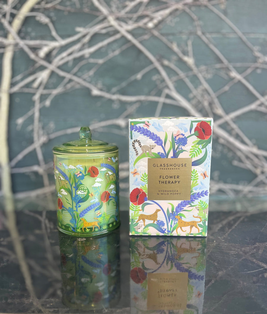 Glasshouse Flower Therapy 380g Candle-Local NZ Florist -The Wild Rose | Nationwide delivery, Free for orders over $100 | Flower Delivery Auckland